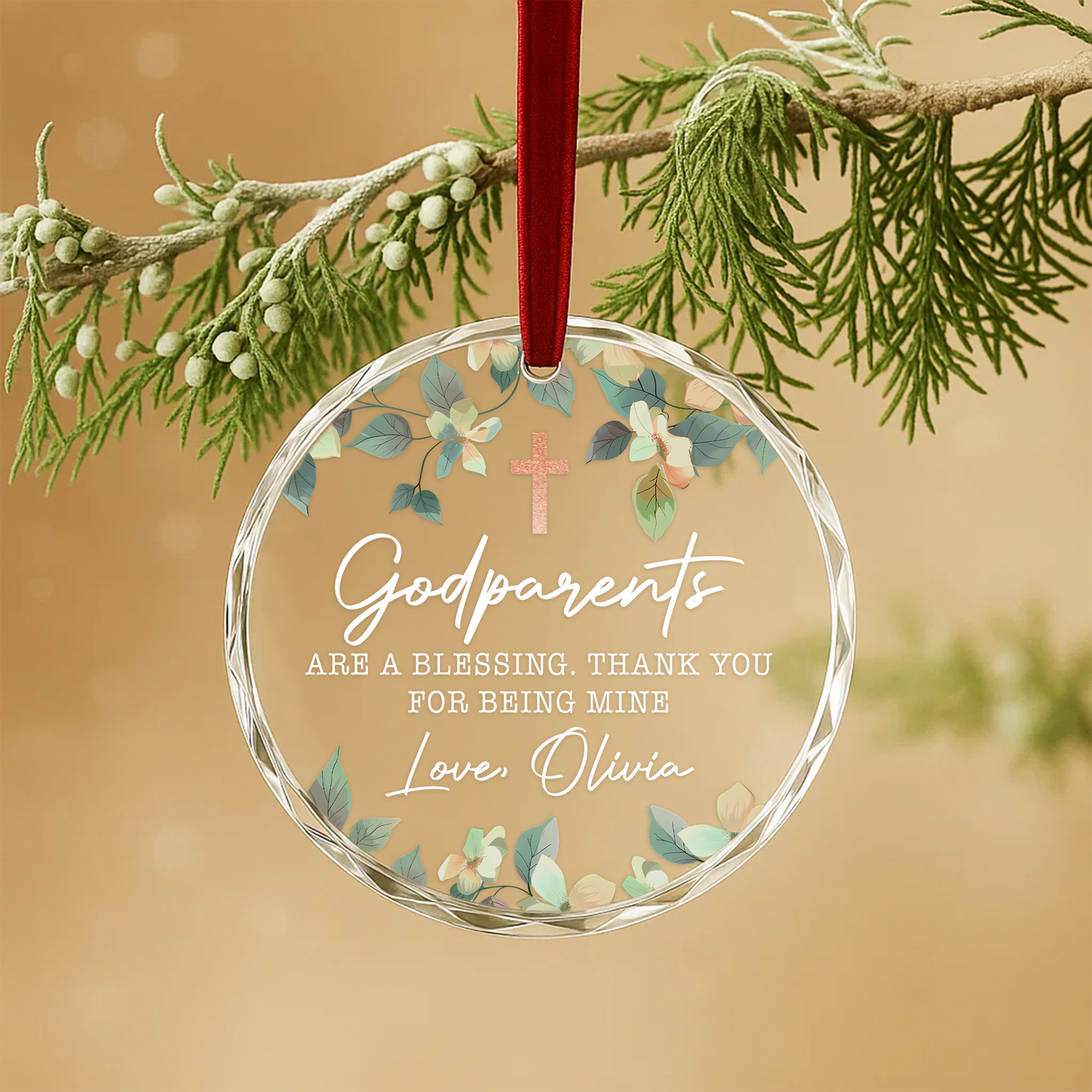 Godparents Are a Blessing Ornament, Personalized Thank You Gift