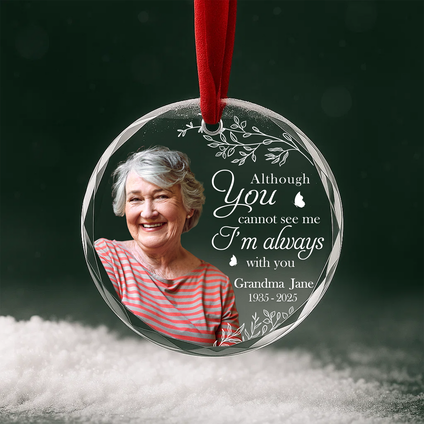 Always With You Heart Ornament, Memorial Gift for Grandma