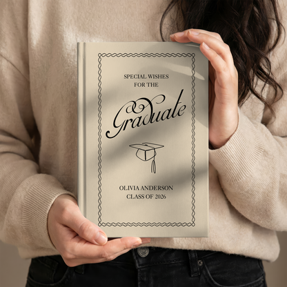 Personalized Graduation Guest Book 2026 – Custom Name “Special Wishes” Keepsake for Graduate