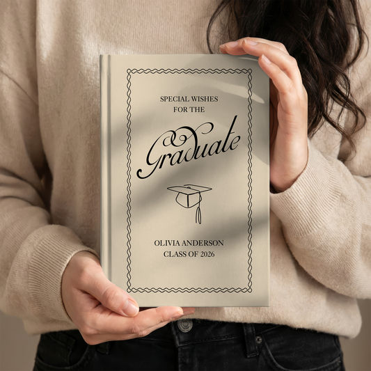 Personalized Graduation Guest Book 2026 – Custom Name “Special Wishes” Keepsake for Graduate