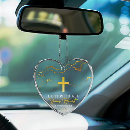 Christian Heart Ornament, Do It with All Your Heart