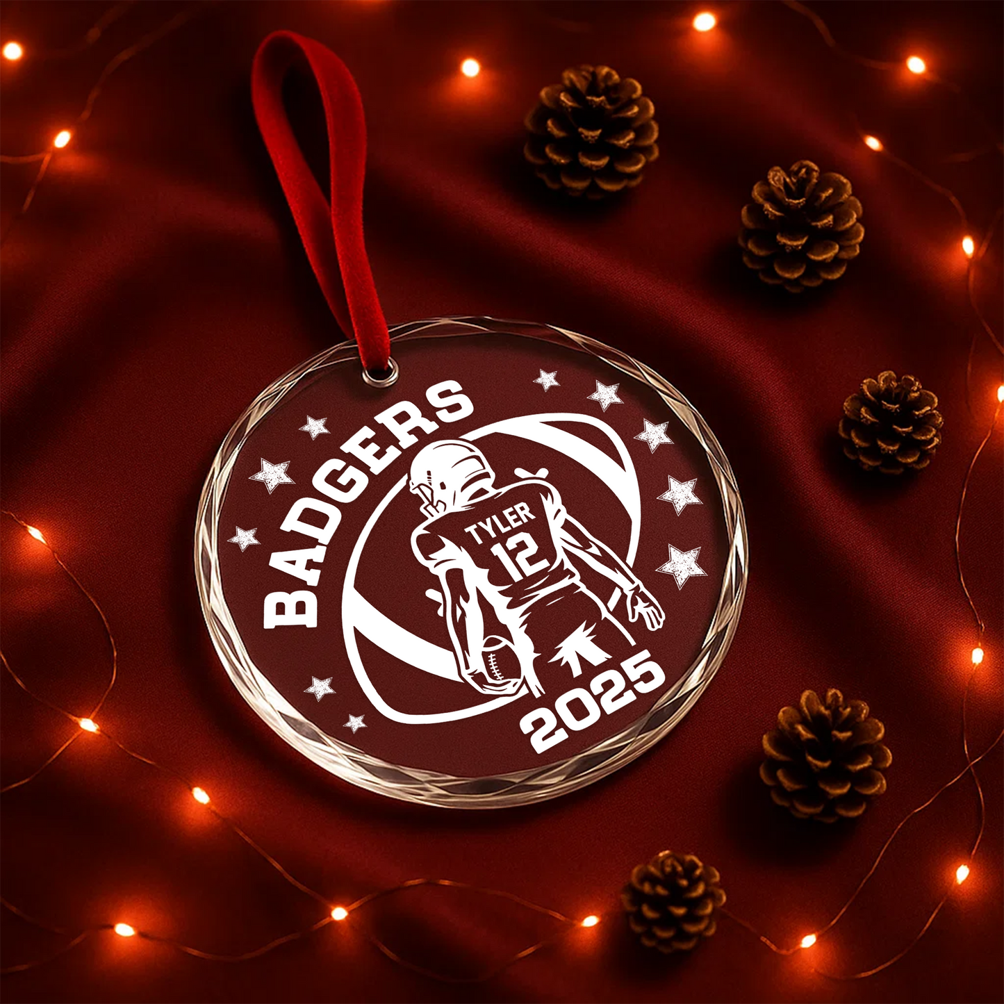 Football Player Custom Team Name Ornament