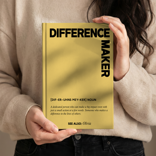 Personalized Retirement Journal – “Difference Maker” Custom Name Appreciation Gift for Retirement