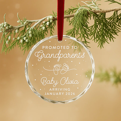 Promoted to Grandparents, Baby Announcement Ornament