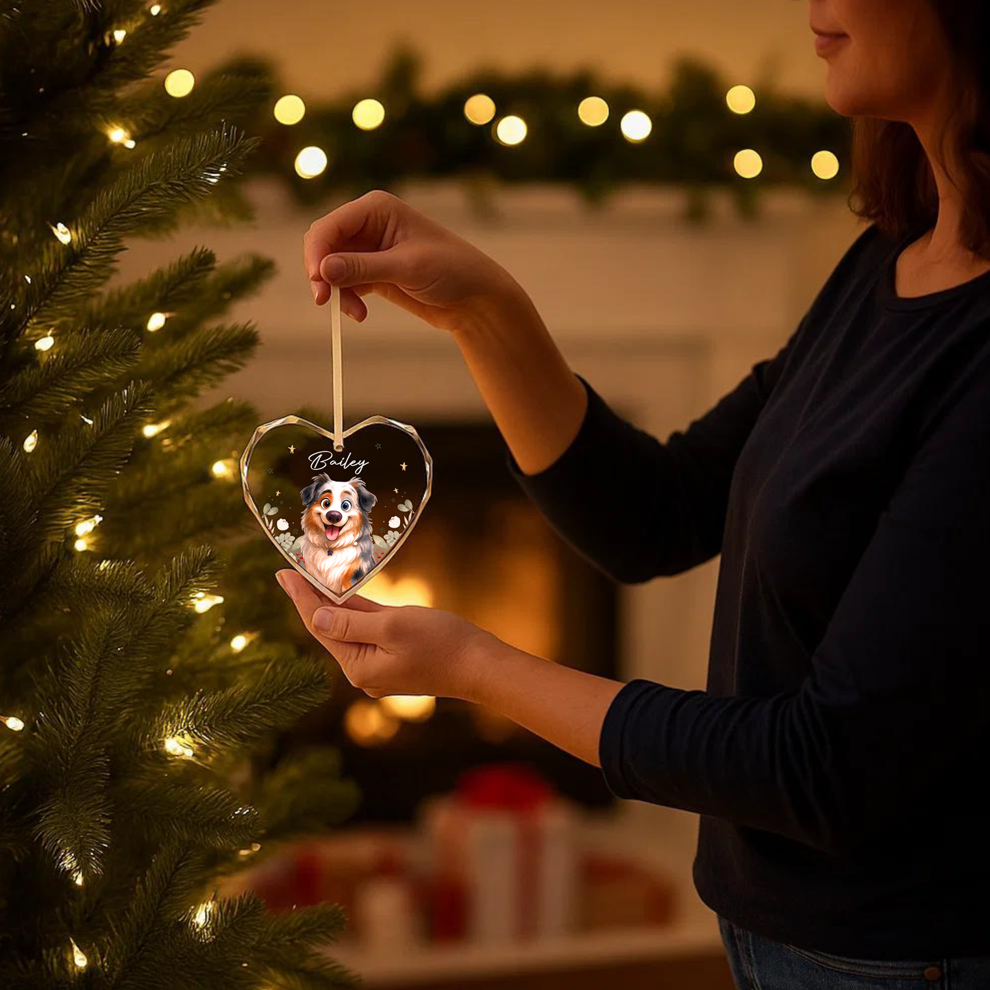 Custom Pet Cartoon Portrait Ornament, Dog Illustration Keepsake