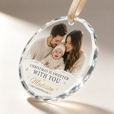 Christmas Is Sweeter With You – A Personalized Baby’s First Christmas Keepsake