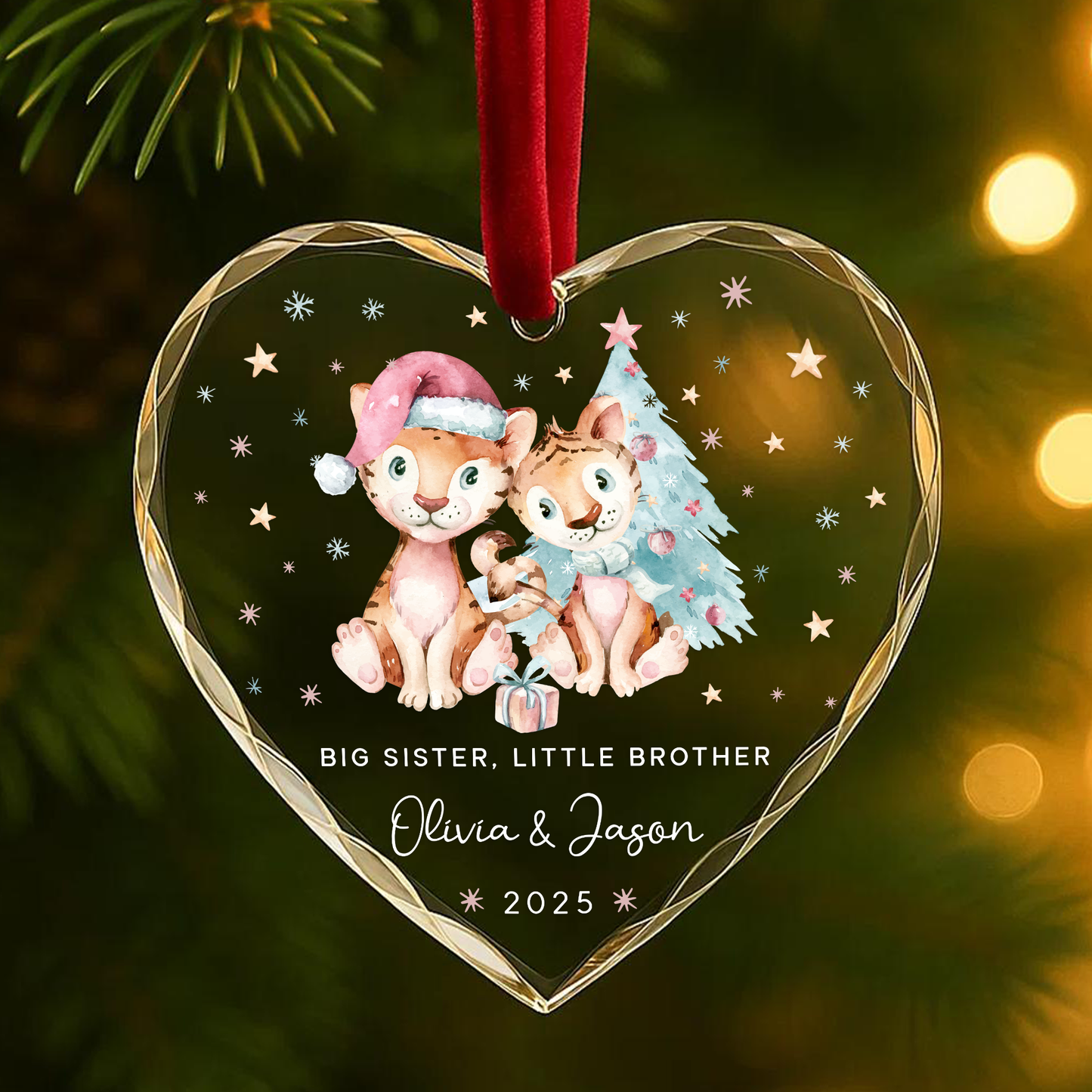 Big Sister Little Brother Christmas Ornament 2025
