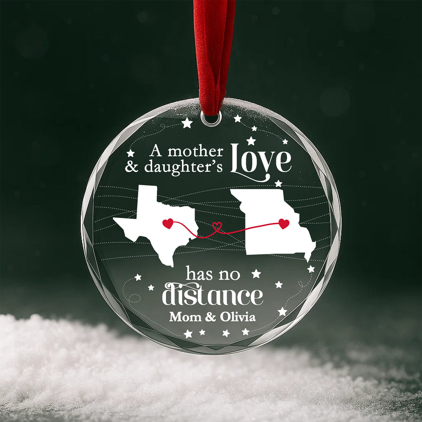 A Mother & Daughter’s Love Has No Distance Heart Ornament