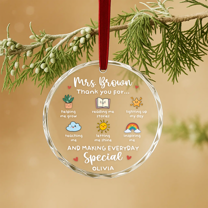 Teacher Appreciation Ornament, Thank You for Making Every Day Special