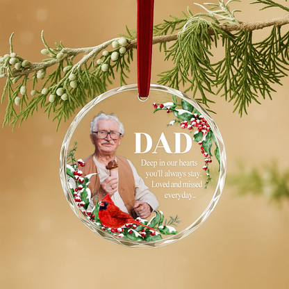 Dad Memorial Ornament with Cardinal, In Loving Memory Keepsake
