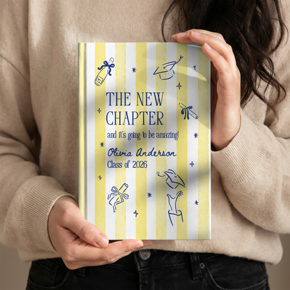 Personalized Graduation Journal 2026 – “The New Chapter” Custom Name Gift for Graduates