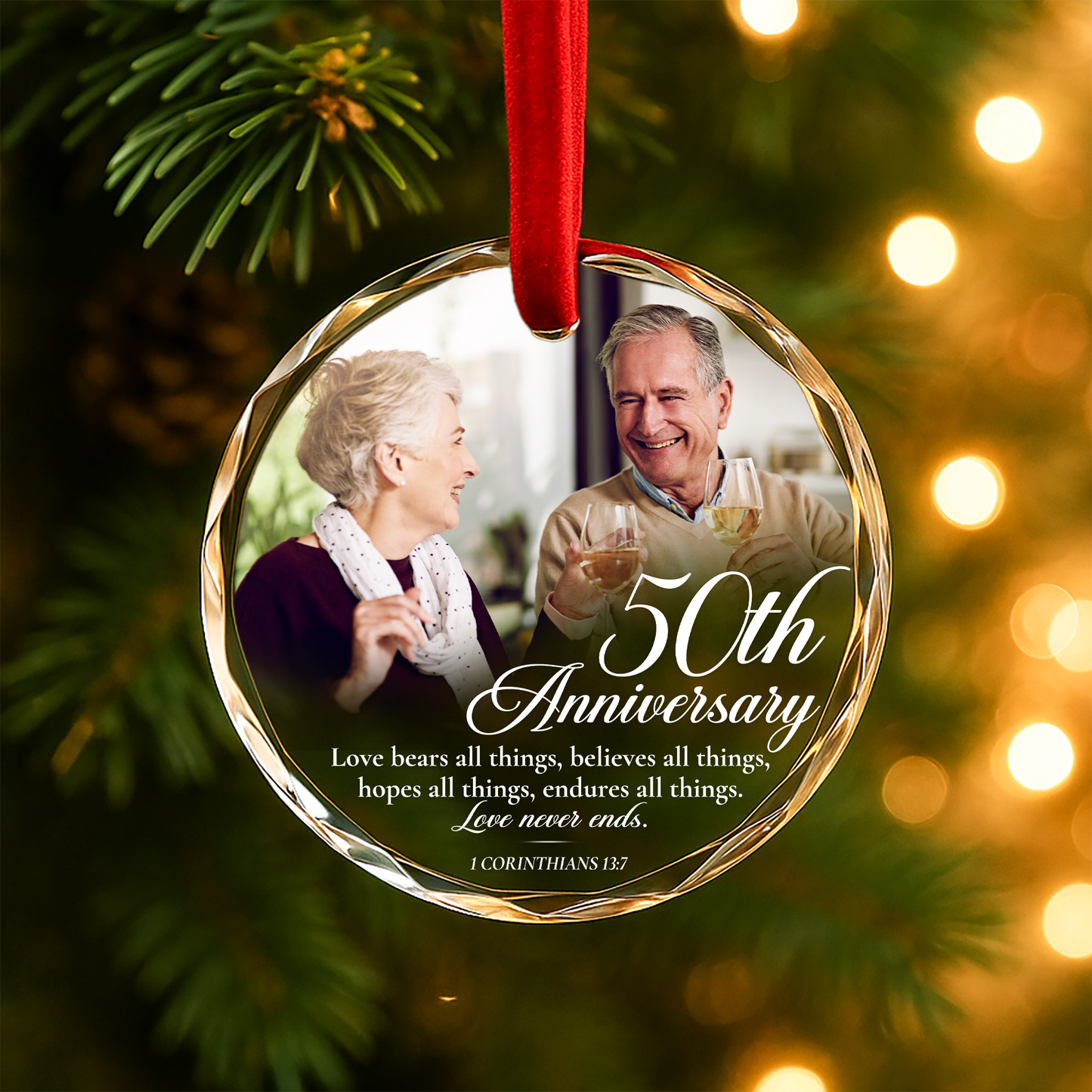 50th Anniversary Ornament, Love Never Ends