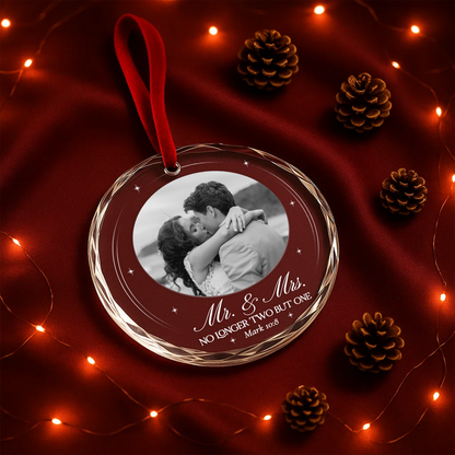 Mr & Mrs Wedding Ornament, No Longer Two But One