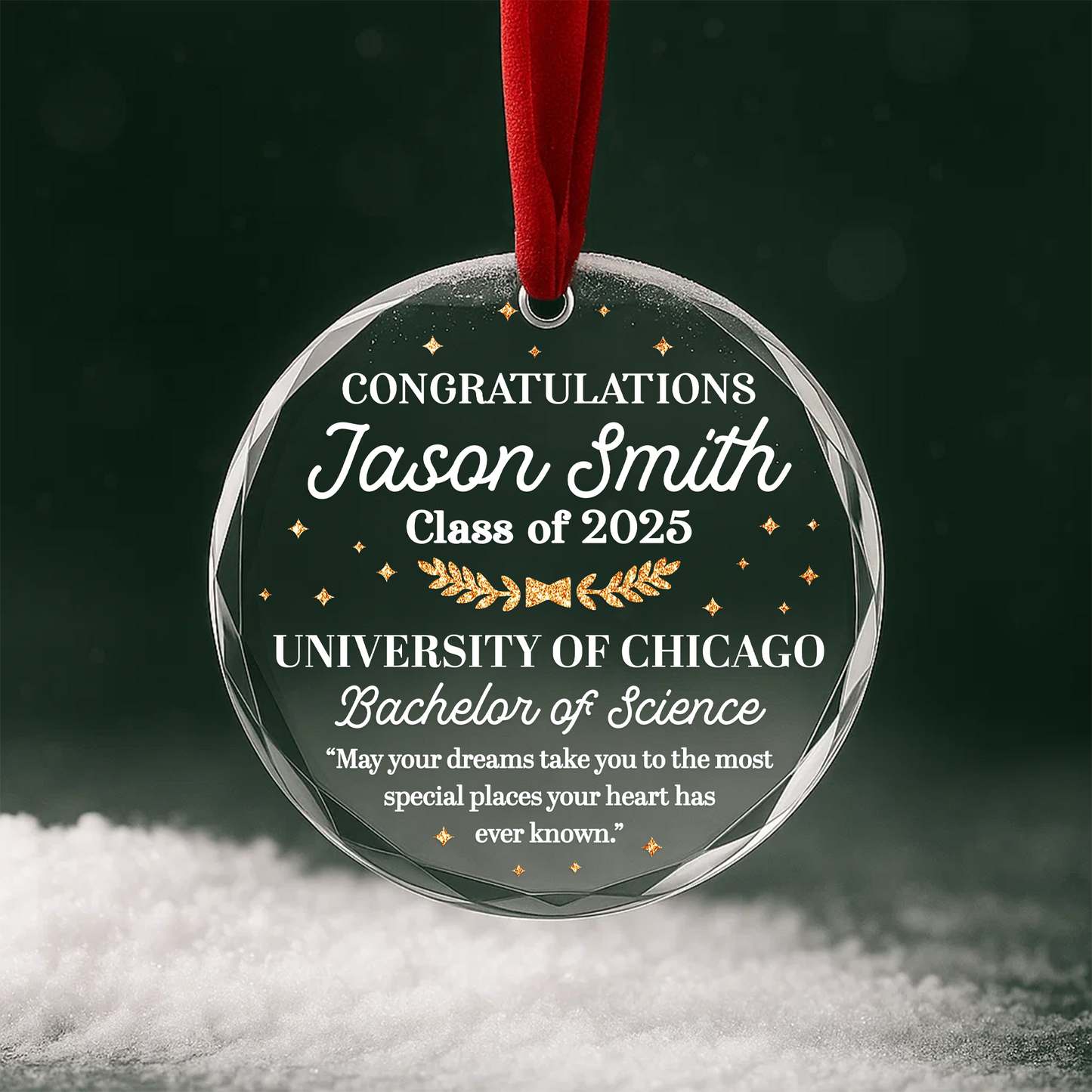 Class of 2025 Graduation Heart Ornament, May Your Dreams Take You Far