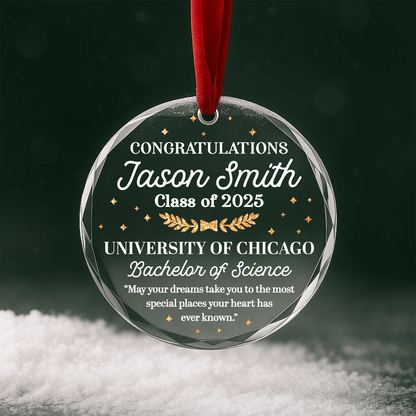 Class of 2025 Graduation Heart Ornament, May Your Dreams Take You Far