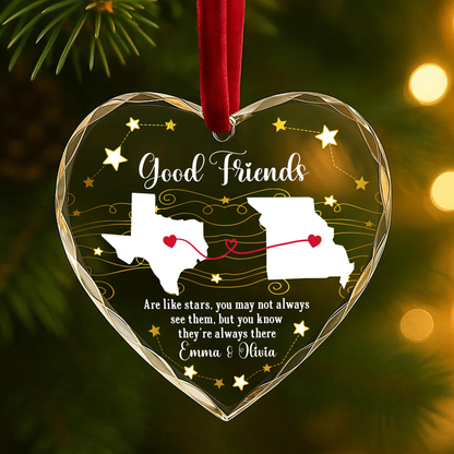 Good Friends Are Like Stars Long Distance Ornament