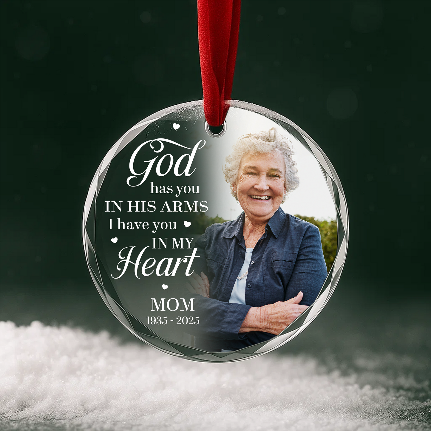 God Has You in His Arms, I Have You in My Heart, Mom Memorial Ornament