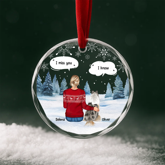 I Miss You Pet Memorial Ornament, Dog with Wings, Personalized Loss Gift