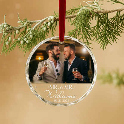 Mr & Mr Wedding Ornament, Couple Personalized Ornament