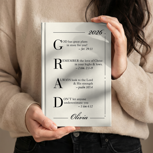 Personalized Christian Graduation Journal – “Grad 2026” Bible Verse Notebook, Faith-Based Gift