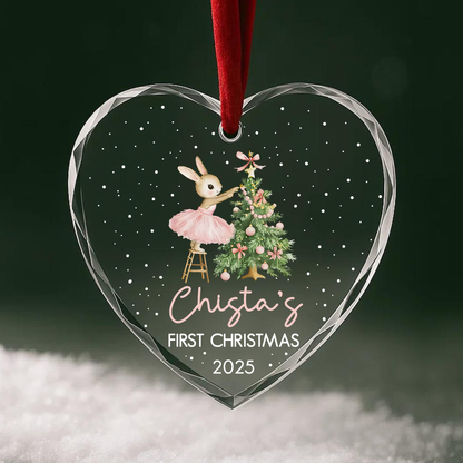 Baby Bunny Girl’s First Christmas Ornament 2025
