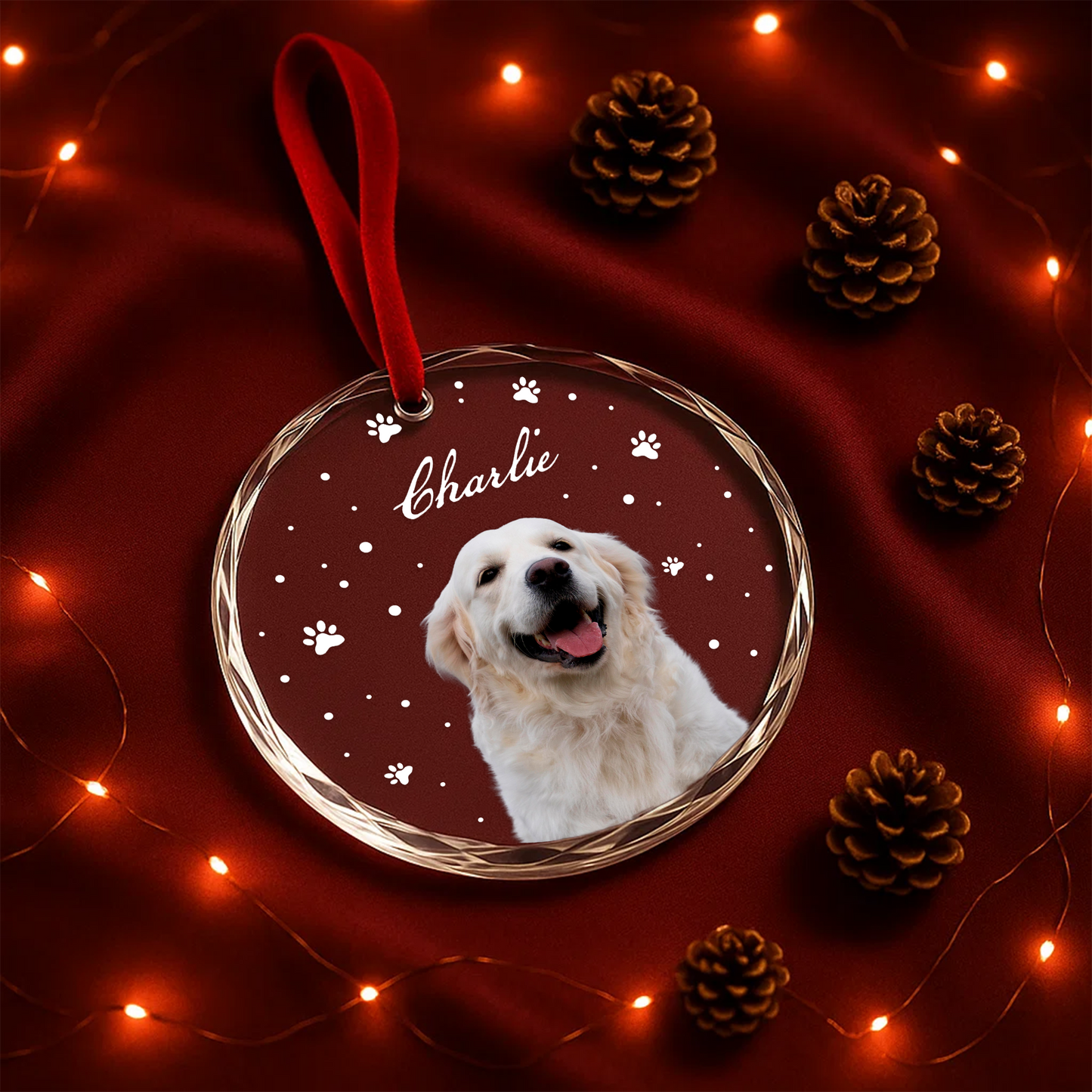 Custom Pet Portrait Ornament, Personalized Dog Christmas Keepsake