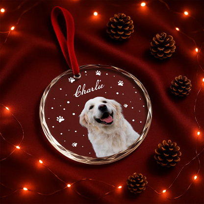 Custom Pet Portrait Ornament, Personalized Dog Christmas Keepsake