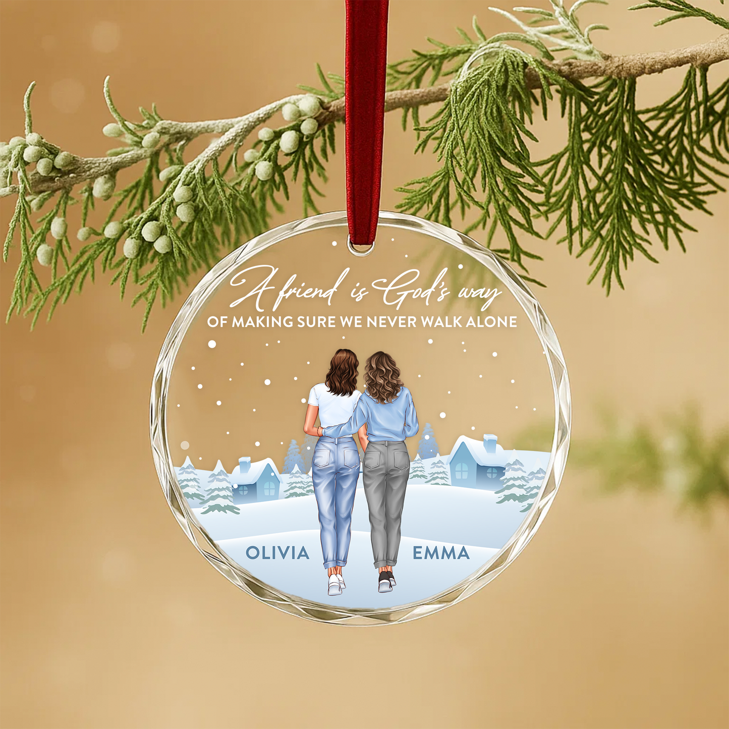 A Friend Is God’s Way of Making Sure We Never Walk Alone, Friendship Ornament