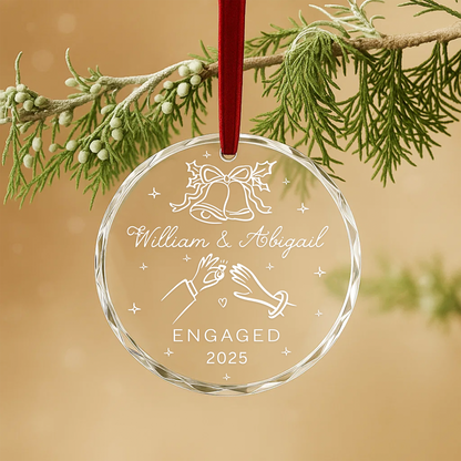 Engaged 2025 Ornament, Custom Couple Names