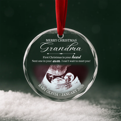 Baby Ultrasound Ornament, Personalized Name and Year Ornament