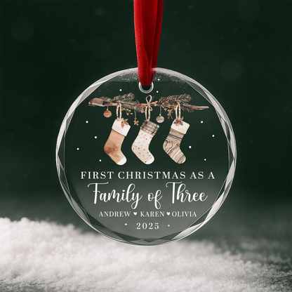 First Christmas as a Family of Three Ornament