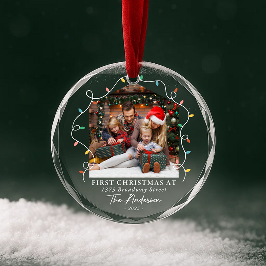 Capture Your First Christmas Together Ornament, Personalized Photo and Name Ornament
