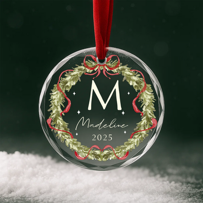Christmas Family Name Ornament, Custom Name and Year
