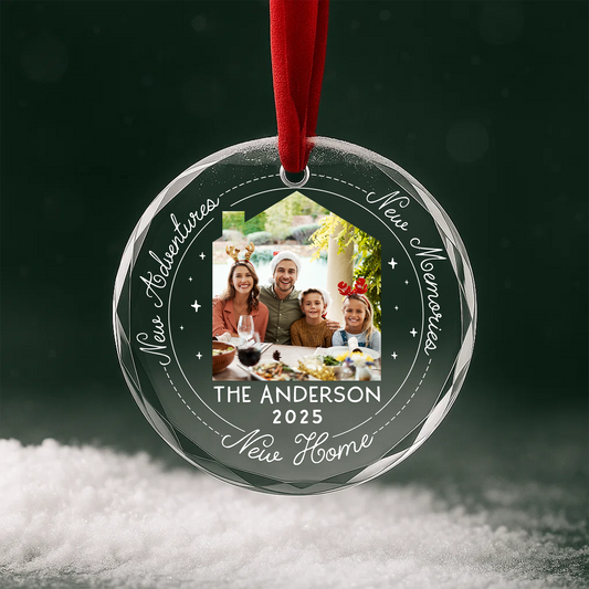 Personalized First Christmas in New Home Ornament, Customized Name and Year