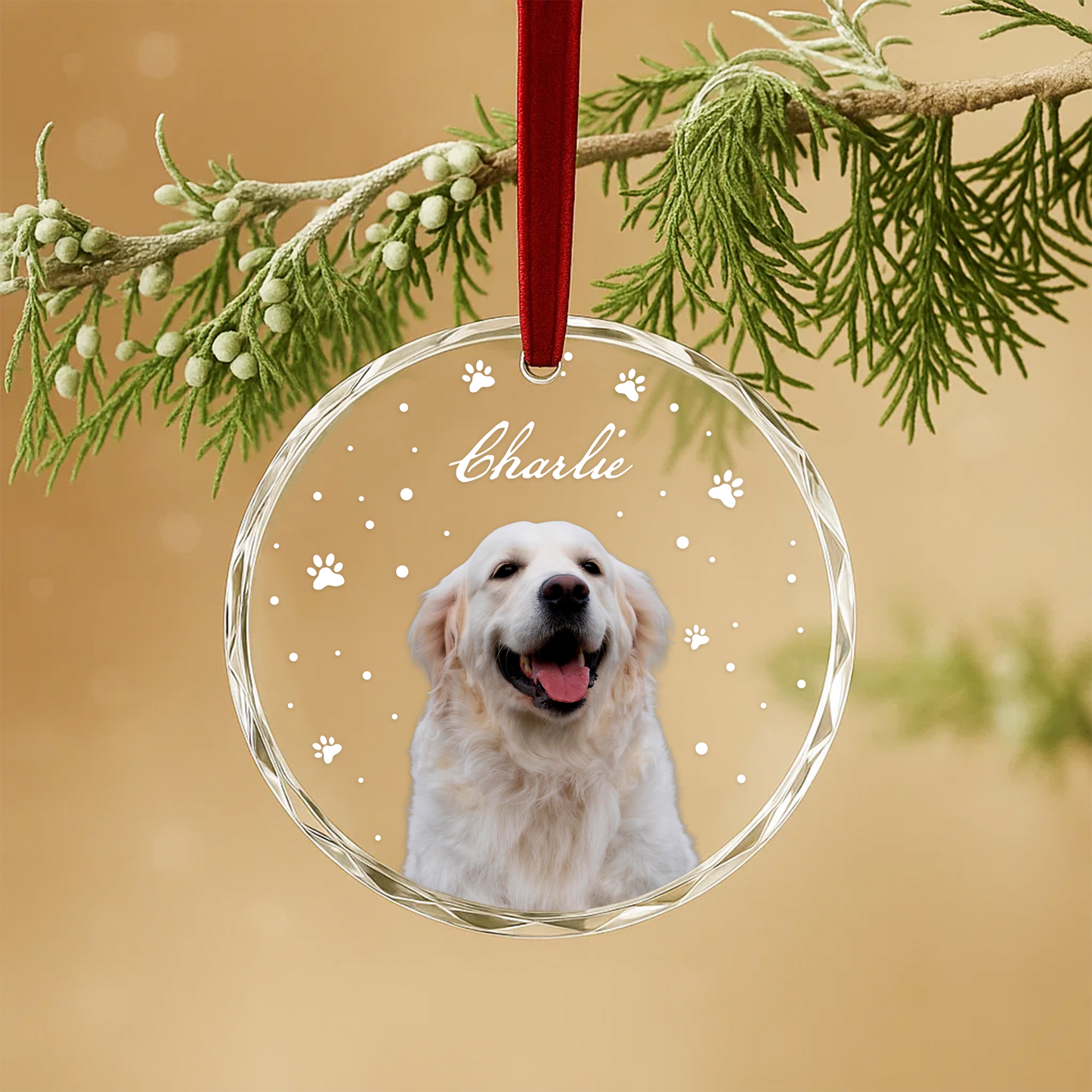 Custom Pet Portrait Ornament, Personalized Dog Christmas Keepsake