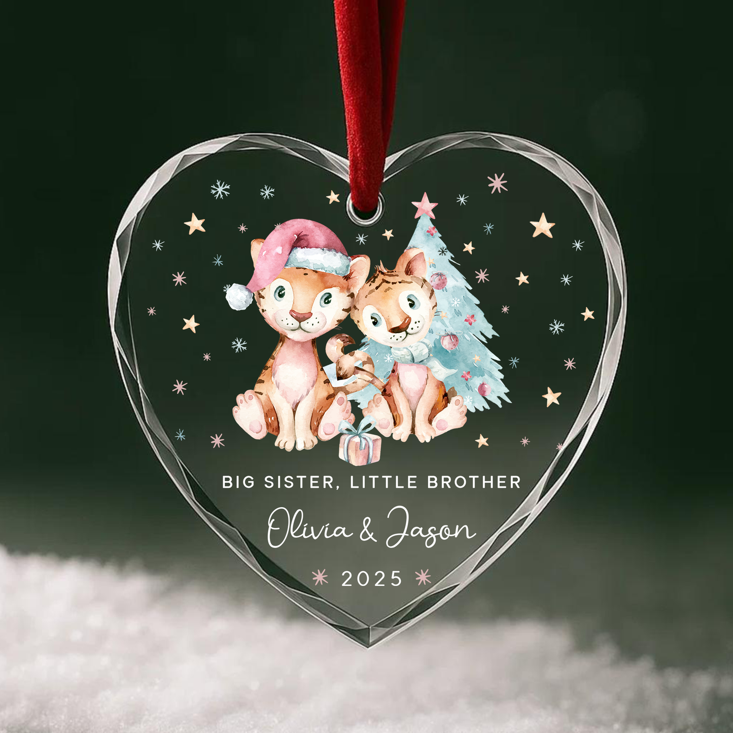 Big Sister Little Brother Christmas Ornament 2025