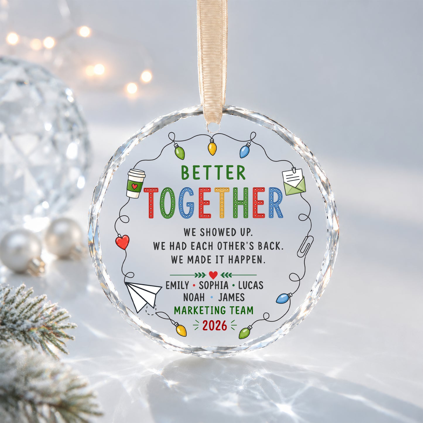 Personalized Better Together Team Ornament