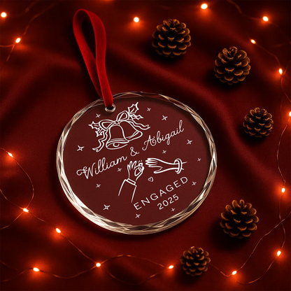 Engaged 2025 Ornament, Custom Couple Names