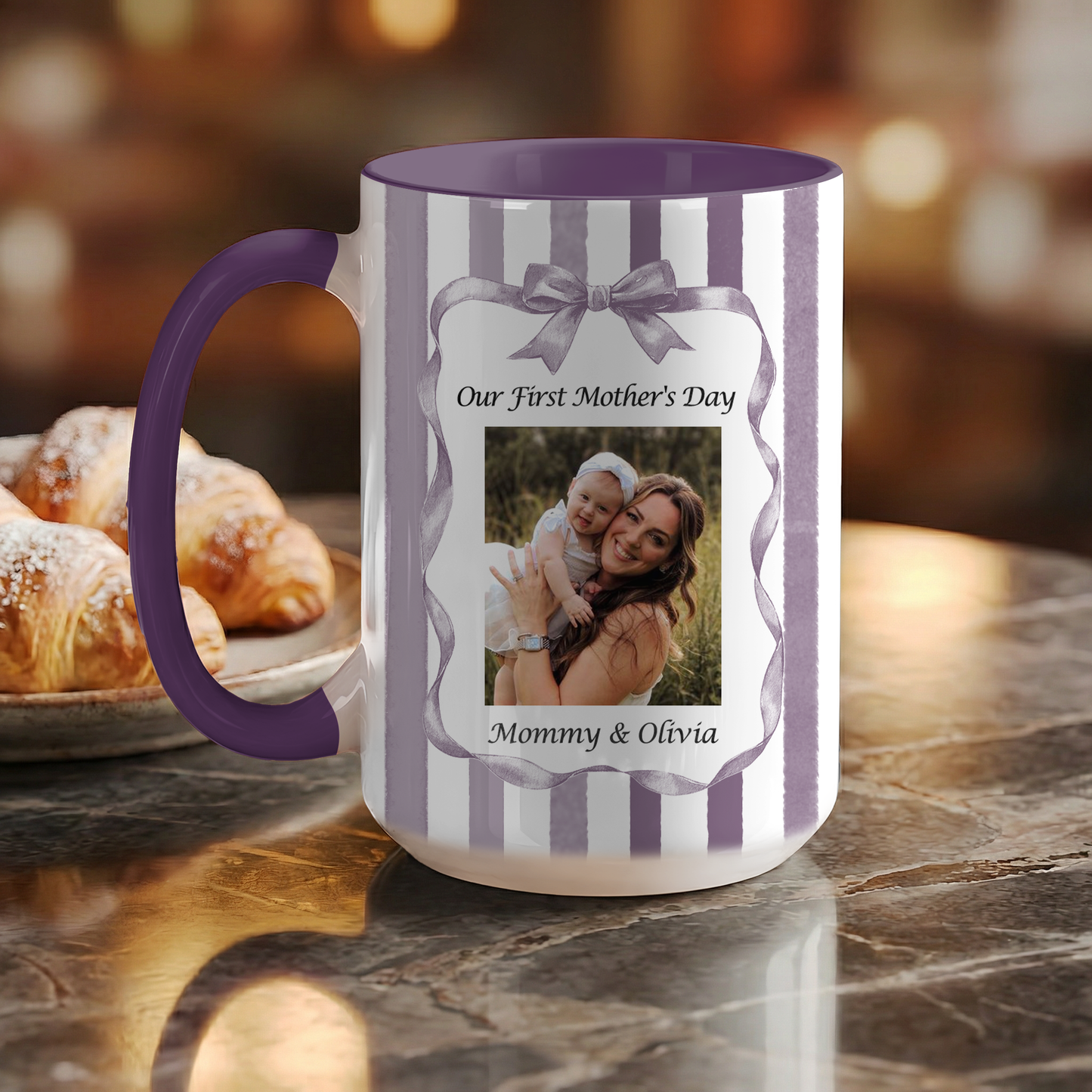 Personalized First Mother’s Day Photo Mug – Custom Picture Mug for New Mom Gift