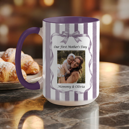 Personalized First Mother’s Day Photo Mug – Custom Picture Mug for New Mom Gift