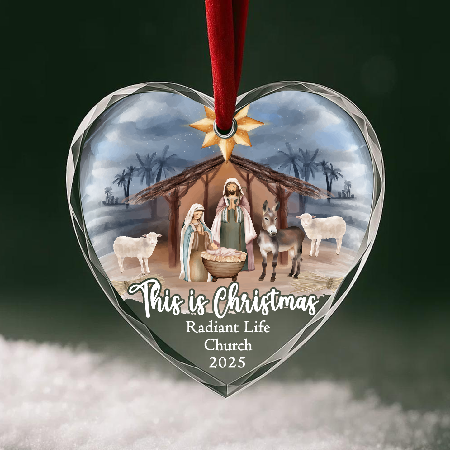 This Is Christmas Nativity Church Ornament