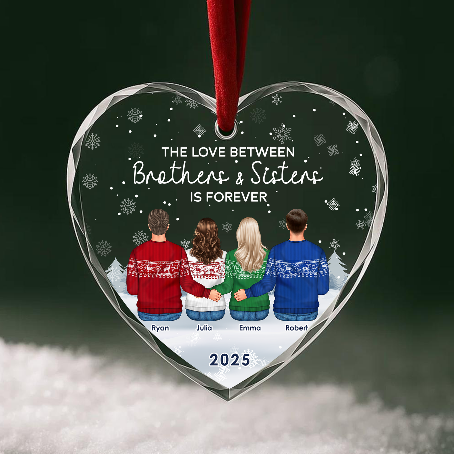 The Love Between Brothers Sisters Is Forever Custom Ornament