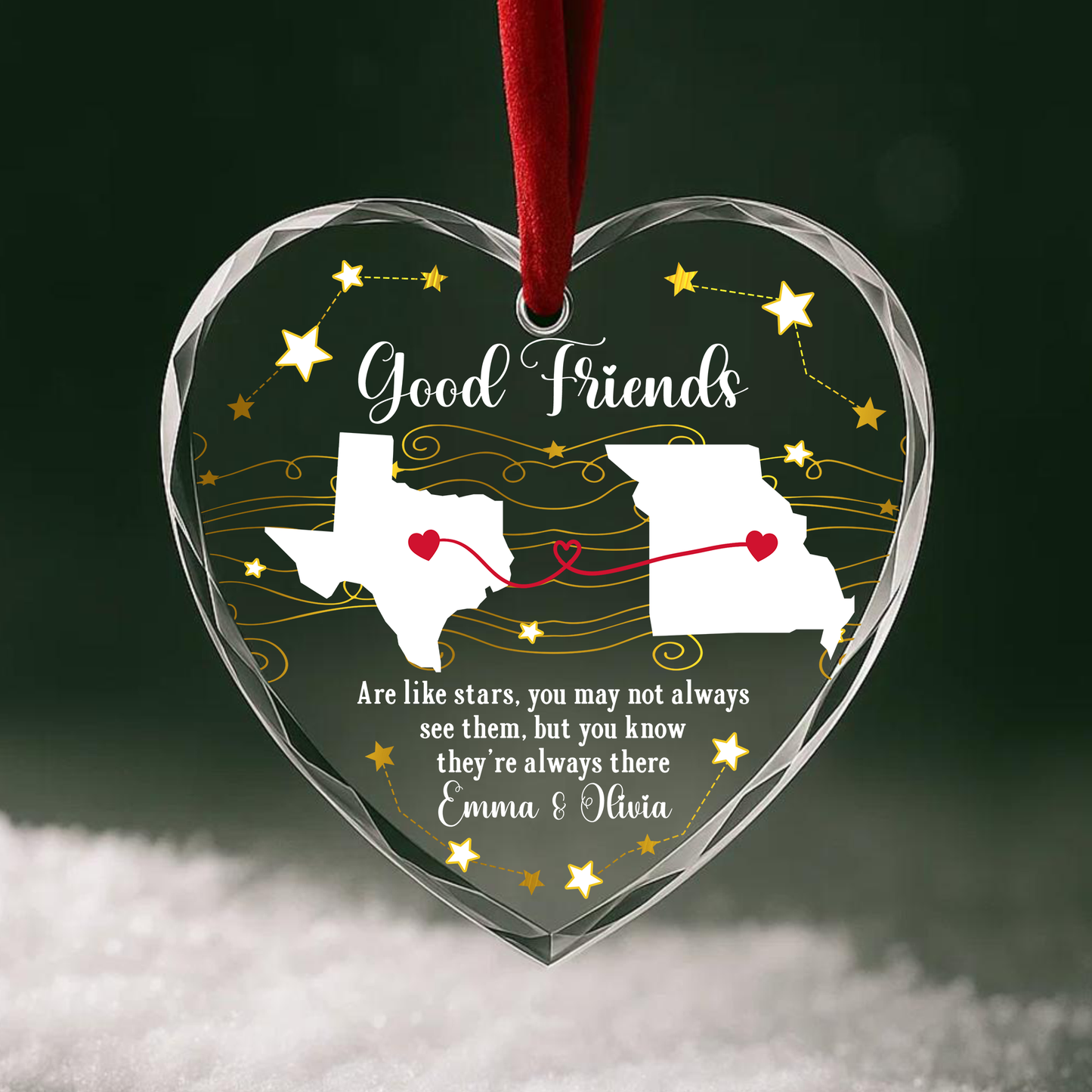 Good Friends Are Like Stars Long Distance Ornament