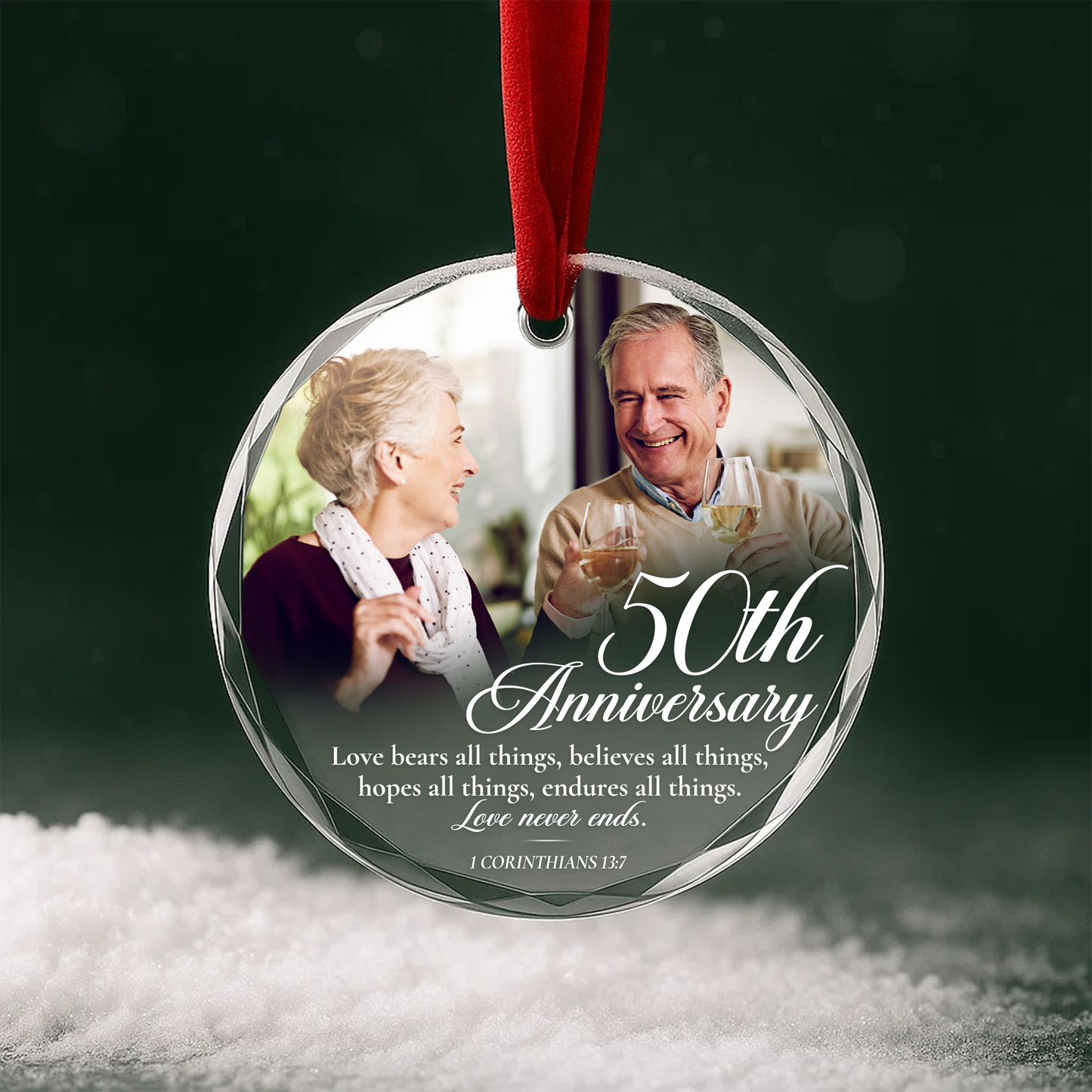 50th Anniversary Ornament, Love Never Ends