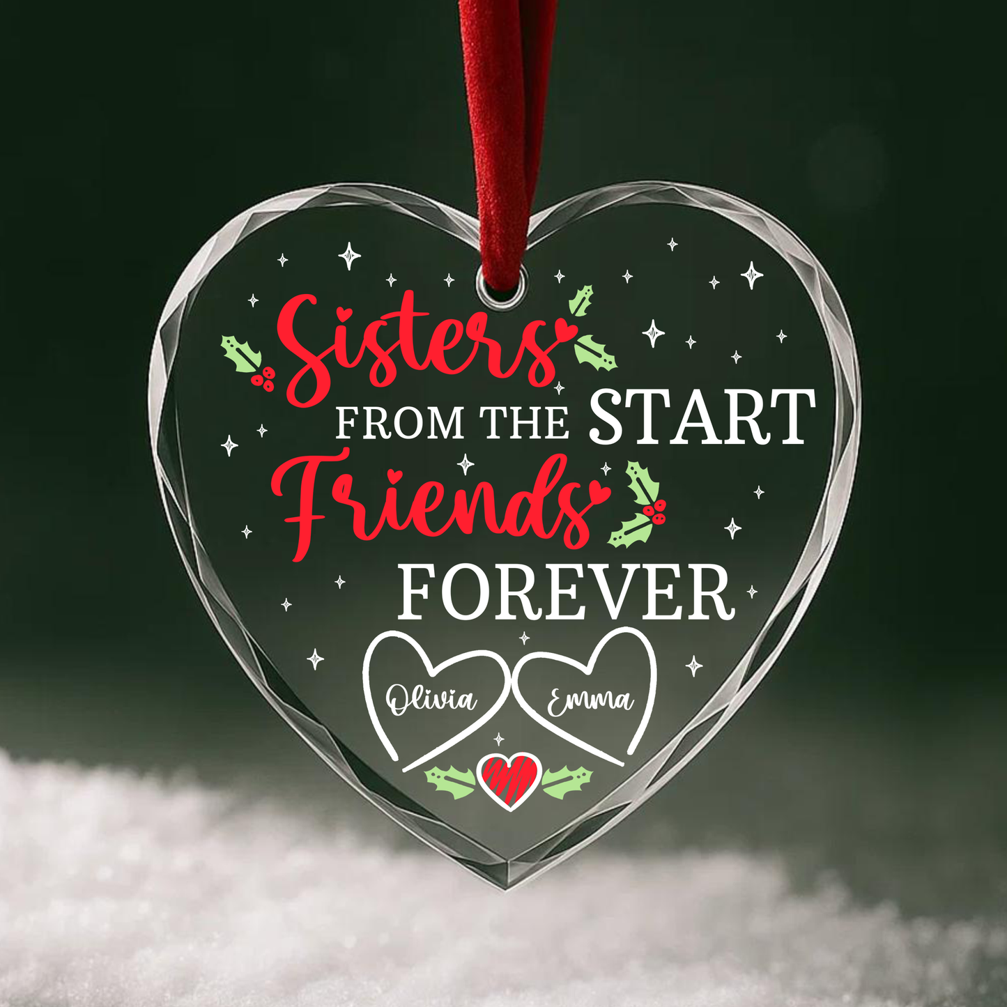 Sisters from the Start Friends Forever Custom Ornament