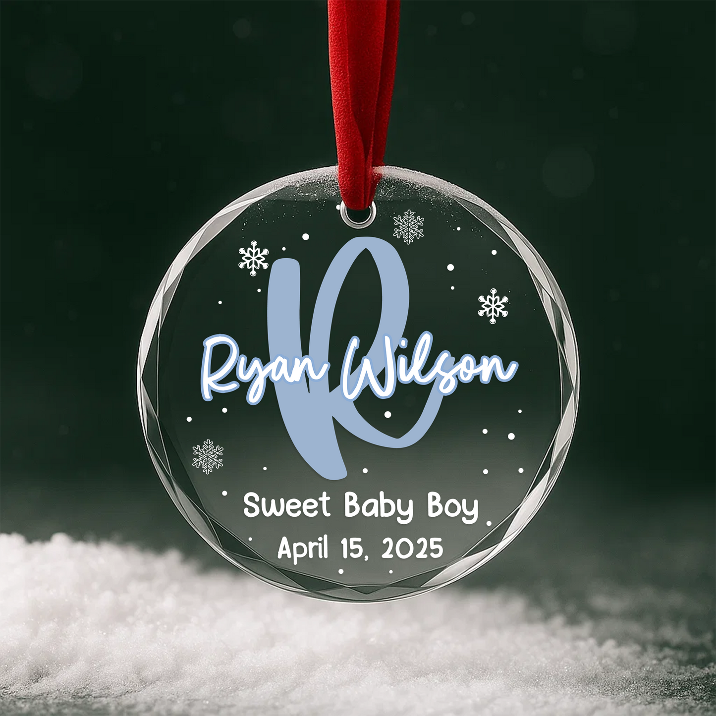 Custom Baby Name Ornament, Sweet Baby with Birth Date