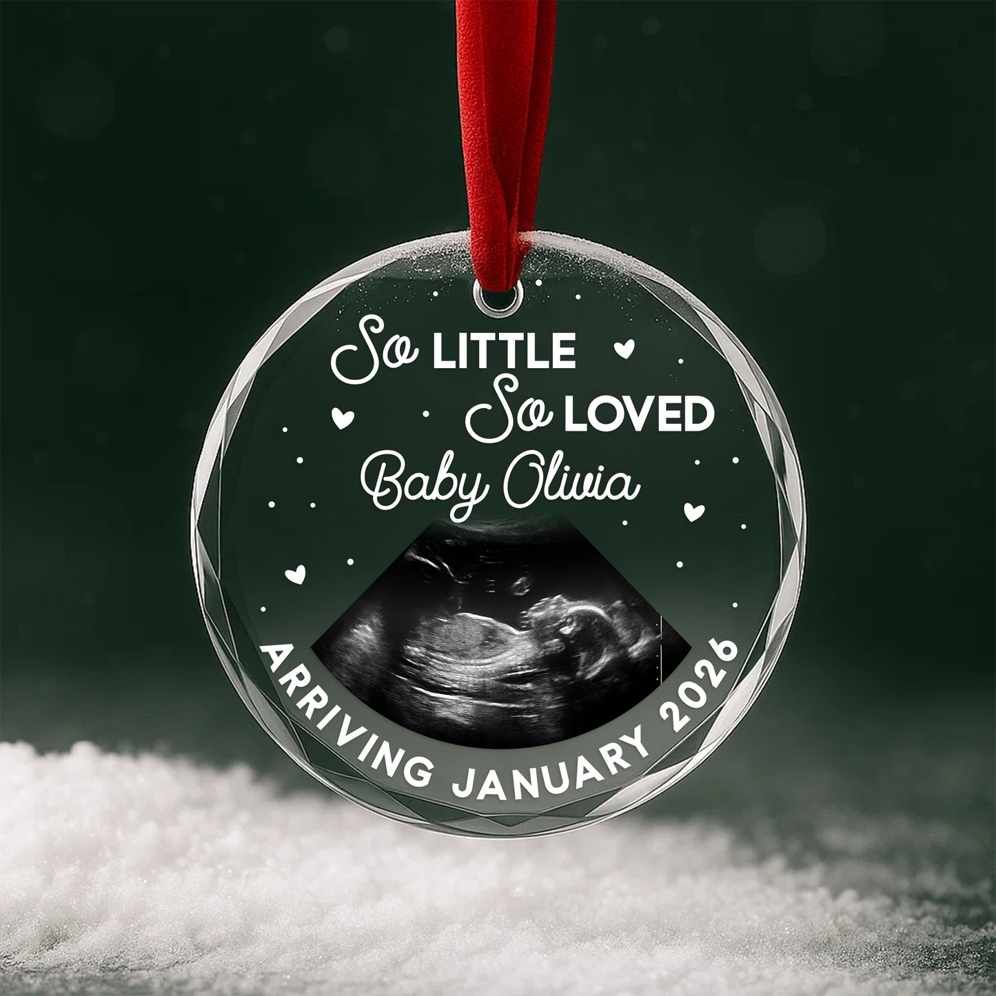So Little So Loved, Ultrasound Photo Ornament, Baby Arrival Keepsake