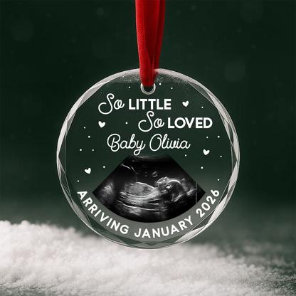 So Little So Loved, Ultrasound Photo Ornament, Baby Arrival Keepsake