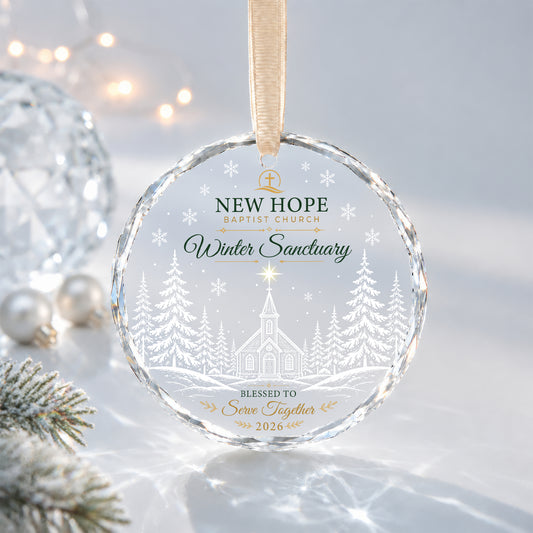 Personalized Winter Church Ornament
