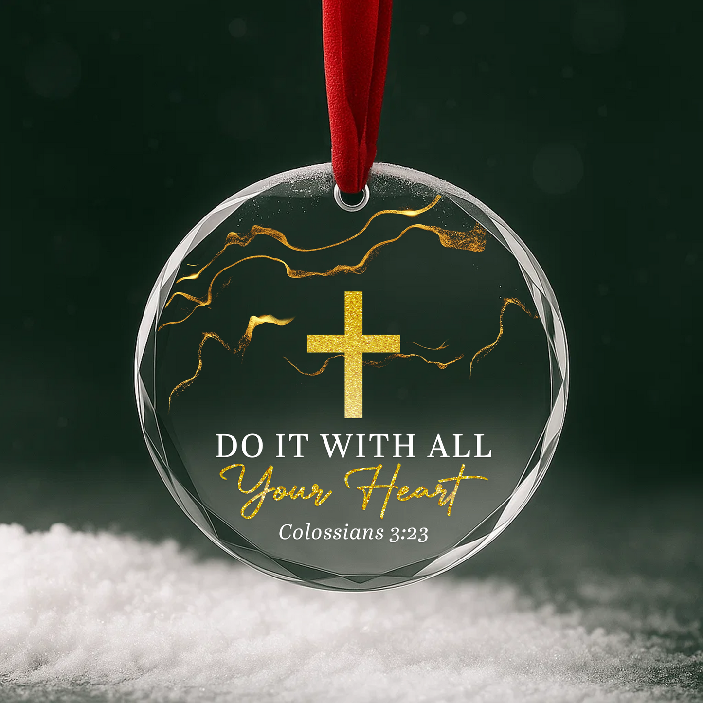 Christian Heart Ornament, Do It with All Your Heart